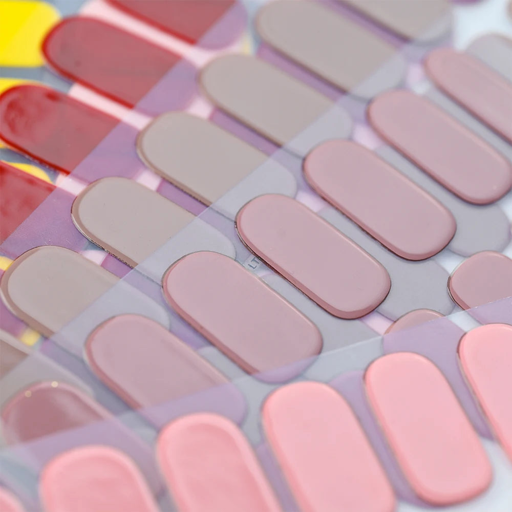 Semi-Cured Gel Nail Wraps Full Cover Adhesive Stickers