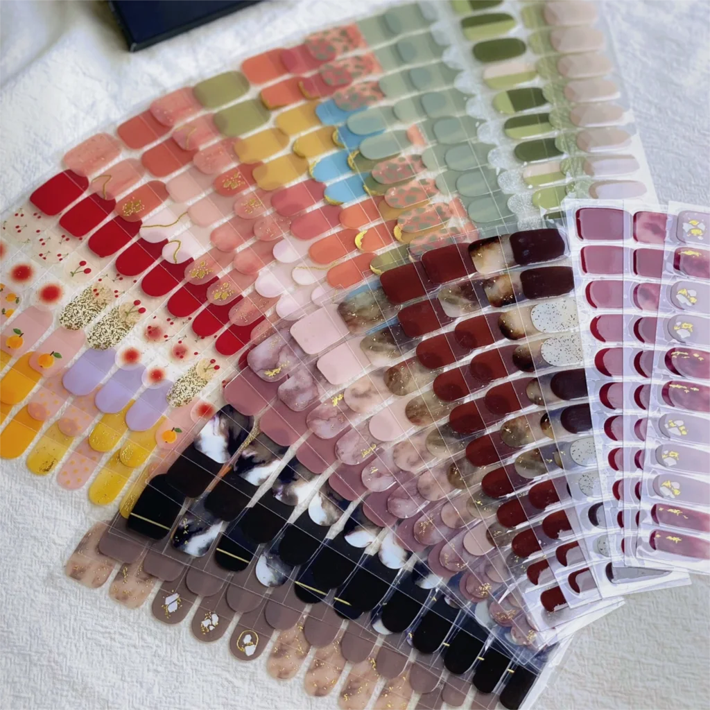Semi-Cured Gel Nail Wraps Full Cover Adhesive Stickers